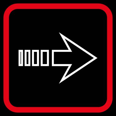 Doğru vektör simgesi bir çerçevede göndermek