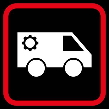 Hizmet araba vektör simgesi bir çerçeve içinde