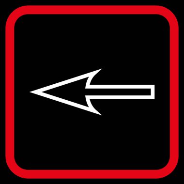 Keskin ok sol vektör simgesi bir çerçeve içinde