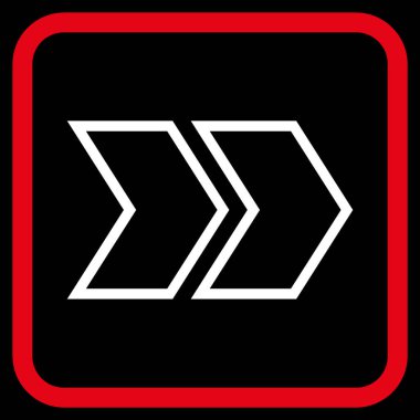 Üst karakter doğru vektör simgesi bir çerçeve içinde