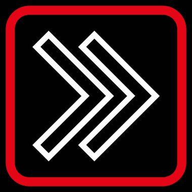 Üst karakter doğru vektör simgesi bir çerçeve içinde