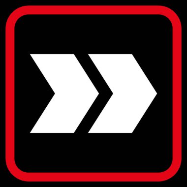 Üst karakter doğru vektör simgesi bir çerçeve içinde