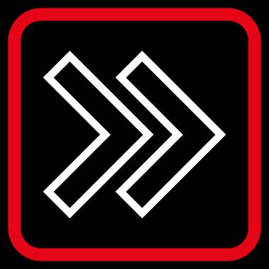 Üst karakter doğru vektör simgesi bir çerçeve içinde