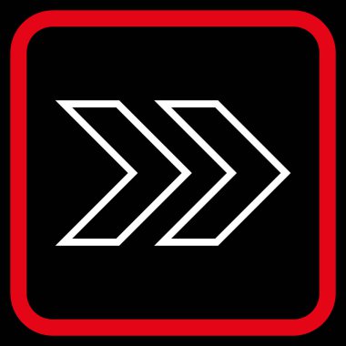 Üst karakter doğru vektör simgesi bir çerçeve içinde