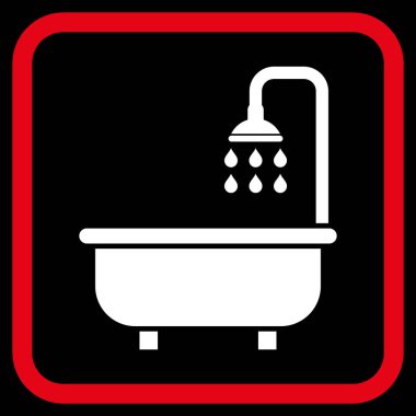 Duş Banyo vektör simgesi bir çerçeve içinde