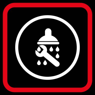 Duş sıhhi tesisat vektör simgesi bir çerçeve içinde