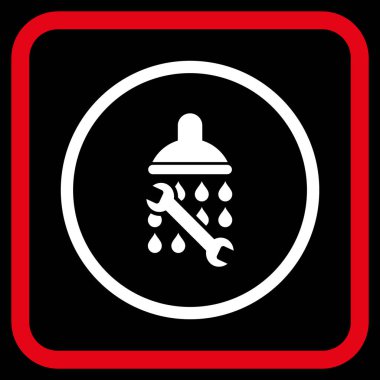 Duş sıhhi tesisat vektör simgesi bir çerçeve içinde