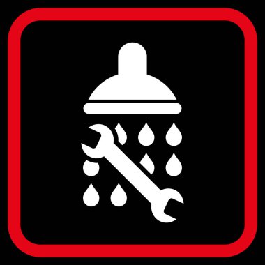 Duş sıhhi tesisat vektör simgesi bir çerçeve içinde