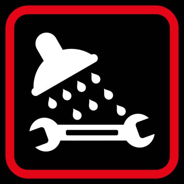 Duş sıhhi tesisat vektör simgesi bir çerçeve içinde