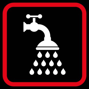Duş musluk vektör simgesi bir çerçeve içinde