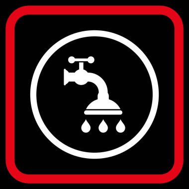 Duş musluk vektör simgesi bir çerçeve içinde