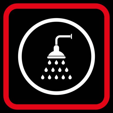 Duş vektör simgesi bir çerçeve içinde