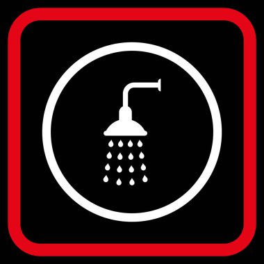 Duş vektör simgesi bir çerçeve içinde