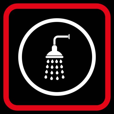 Duş vektör simgesi bir çerçeve içinde