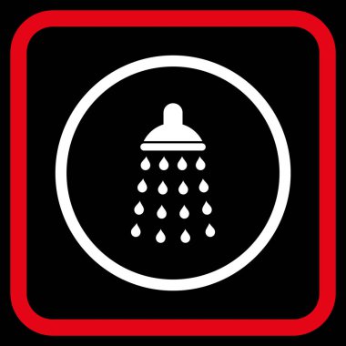 Duş vektör simgesi bir çerçeve içinde
