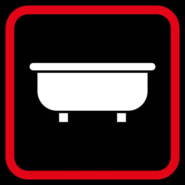 Badkuip Vector Icon In een Frame — Stockvector