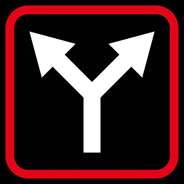 Verzweigung Pfeil nach oben Vektor-Symbol in einem Rahmen — Stockvektor