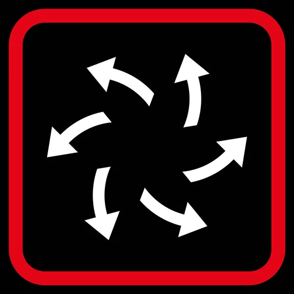 Setas centrífugas vetor ícone em um quadro — Vetor de Stock