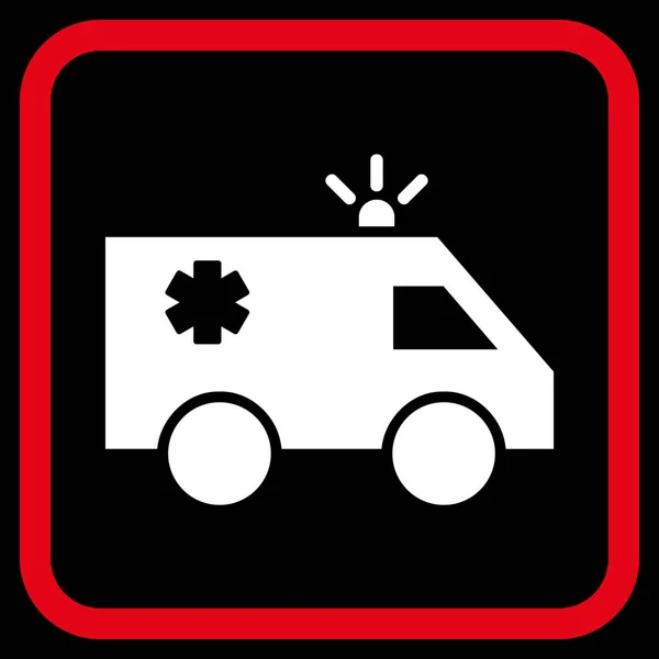 Icono del vector del coche de emergencia en un marco — Vector de stock