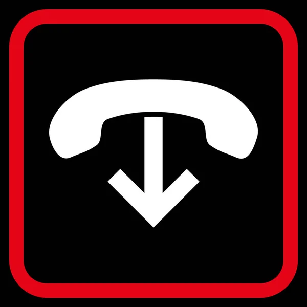 Teléfono Cuelgue el icono del vector en un marco — Vector de stock