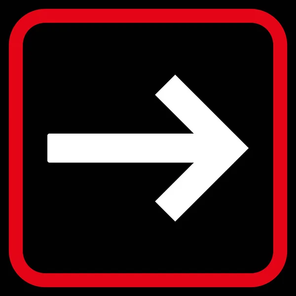 Rechtes Pfeil-Vektor-Symbol in einem Rahmen — Stockvektor
