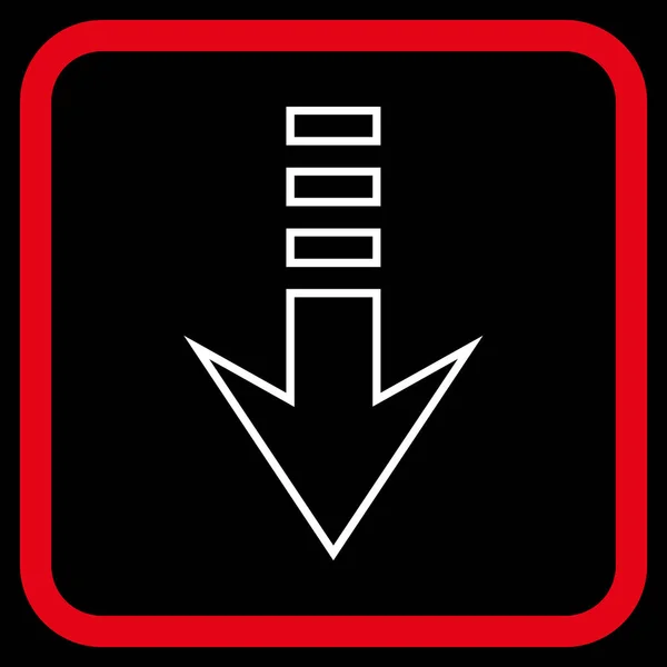 Vektor-Symbol in einem Frame nach unten senden — Stockvektor