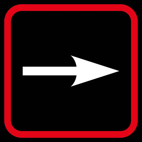 Flecha aguda derecha Vector icono en un marco — Vector de stock