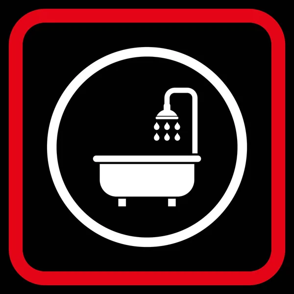 Vector de baño de ducha icono en un marco — Vector de stock