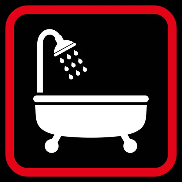 Prysznic wanna wektor ikona w ramce — Wektor stockowy