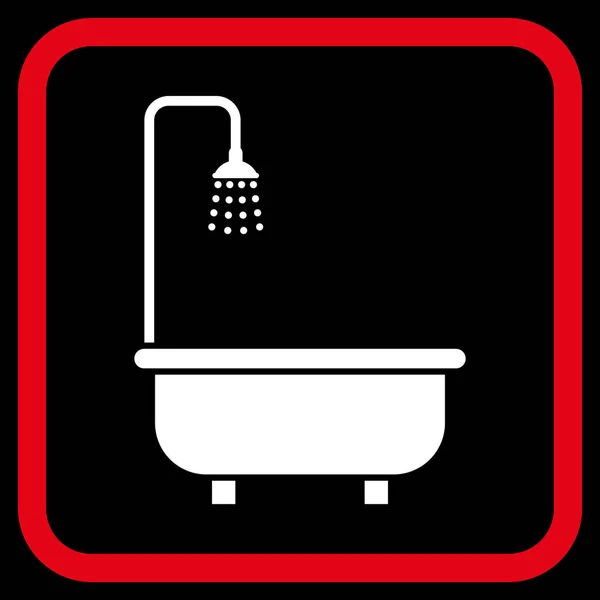 Vector de baño de ducha icono en un marco — Vector de stock