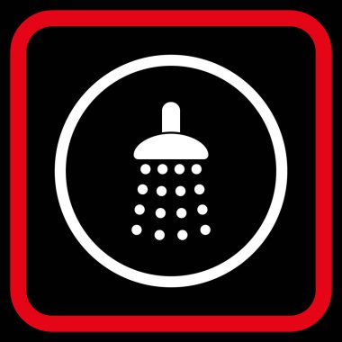 Duş vektör simgesi bir çerçeve içinde