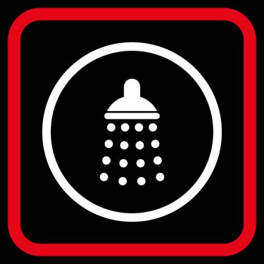 Duş vektör simgesi bir çerçeve içinde