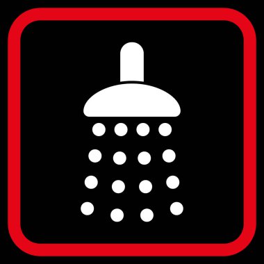 Duş vektör simgesi bir çerçeve içinde