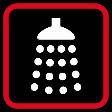 Duş vektör simgesi bir çerçeve içinde