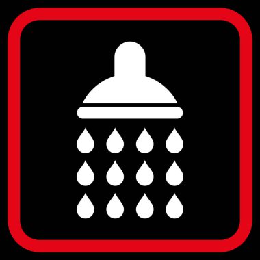 Duş vektör simgesi bir çerçeve içinde