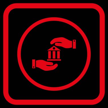 Banka hizmet vektör simgesi bir çerçeve içinde