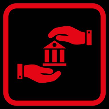 Banka hizmet vektör simgesi bir çerçeve içinde