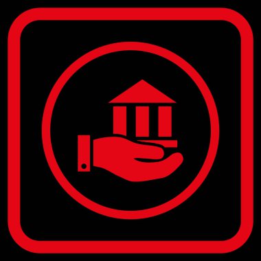 Banka hizmet vektör simgesi bir çerçeve içinde