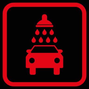 Oto yıkama vektör simgesi bir çerçeve içinde