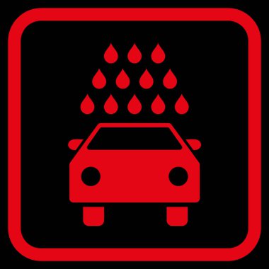 Oto yıkama vektör simgesi bir çerçeve içinde