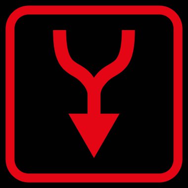 Vektör simgesi bir çerçeve içinde aşağı ok birleştirmek