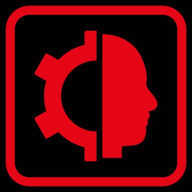 Cyborg dişli vektör simgesi bir çerçeve içinde