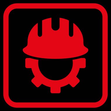 Geliştirme işçisi vektör simgesi bir çerçeve içinde