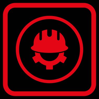 Geliştirme kask vektör simgesi bir çerçeve içinde