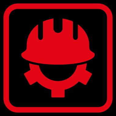 Geliştirme kask vektör simgesi bir çerçeve içinde