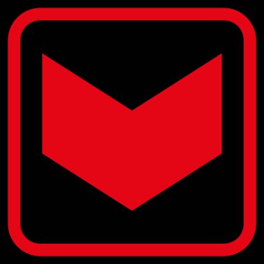 Vektör simgesi bir çerçeve içinde aşağı yön