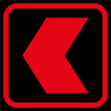 Yön sol vektör simgesi bir çerçeve içinde