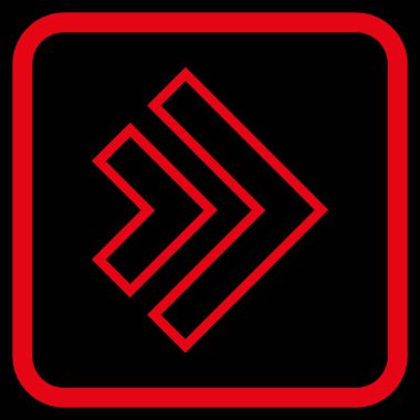 Yöne doğru vektör simgesi bir çerçeve içinde