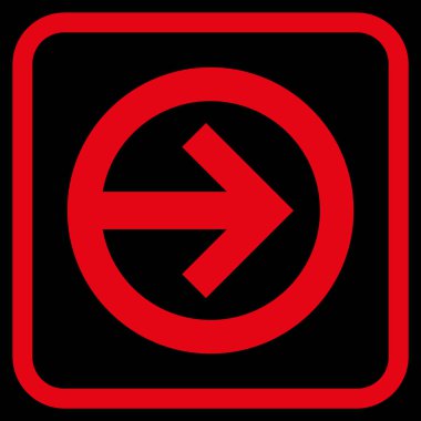 Yöne doğru vektör simgesi bir çerçeve içinde