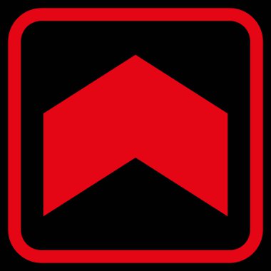 Yön yukarı vektör simgesi bir çerçeve içinde